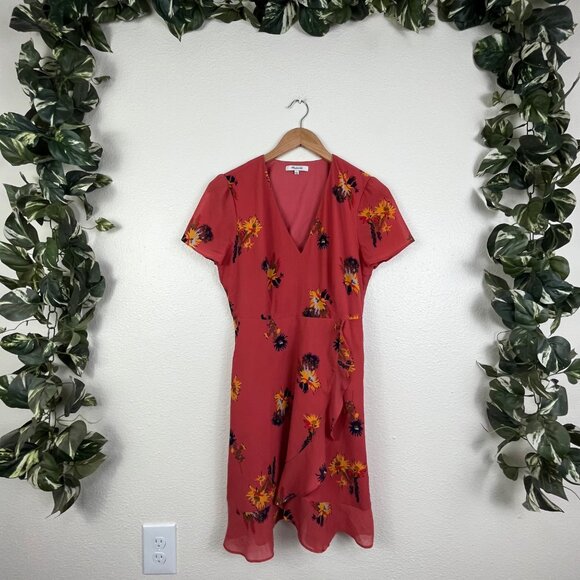 Madewell Posy Cactus Short Sleeve Mini Ruffle Dress Spiced Rose Women’s Size 2 - Picture 1 of 13